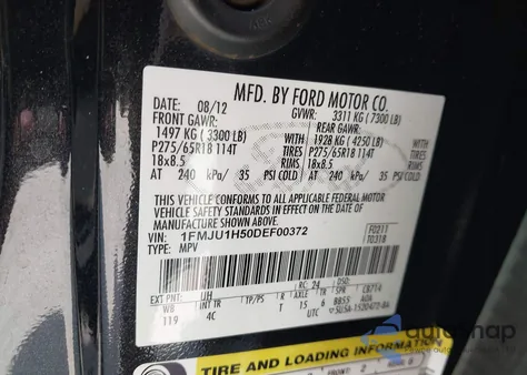 2013 Ford Expedition Xlt/King Ranch z USA, uszkodzony, nr VIN 1FMJU1H50DEF00372